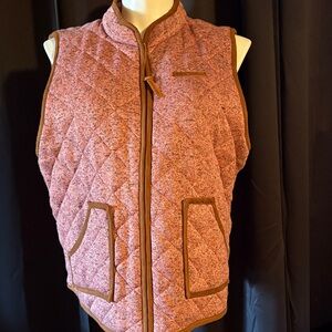 Simply Southern Quilted Vest in Pink and Brown